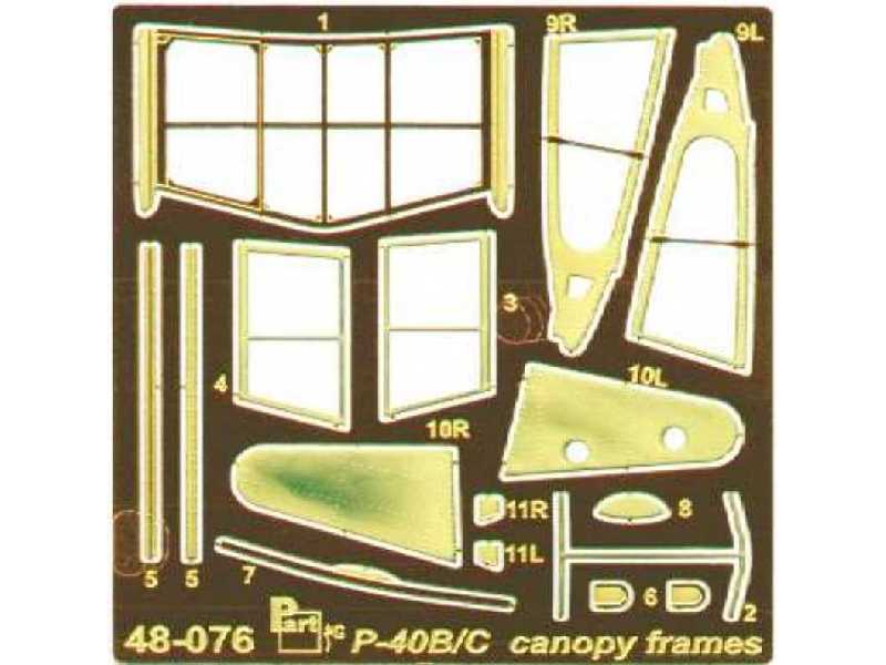 P-40B/C (canopy frames) Acade/Hobby C - zdjęcie 1 P-40B/C (canopy frames) Acade/Hobby C - zdjęcie 1