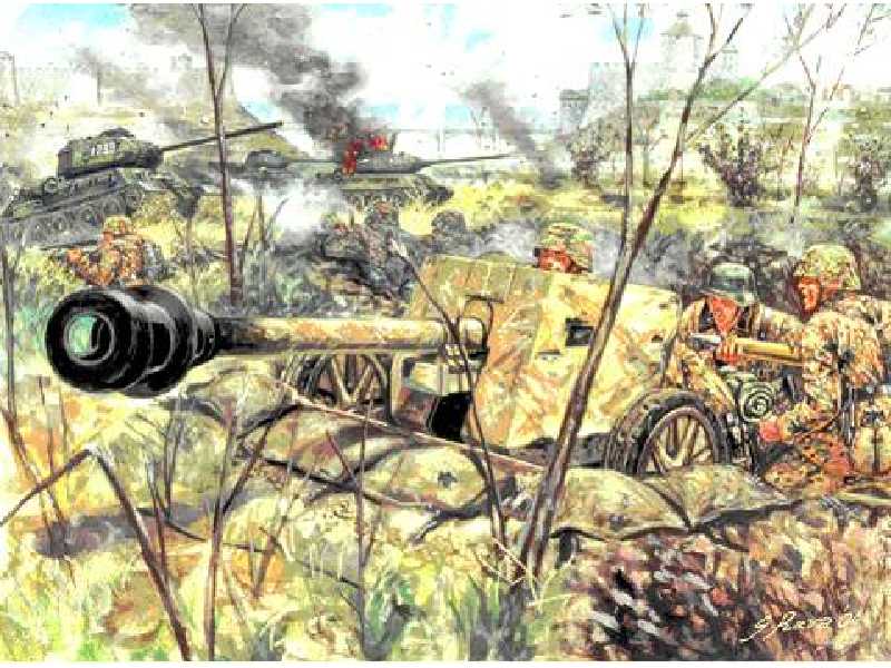 Niemieckie działo przeciwpancerne PAK 40 z obsługą - zdjęcie 1 Niemieckie działo przeciwpancerne PAK 40 z obsługą - zdjęcie 1