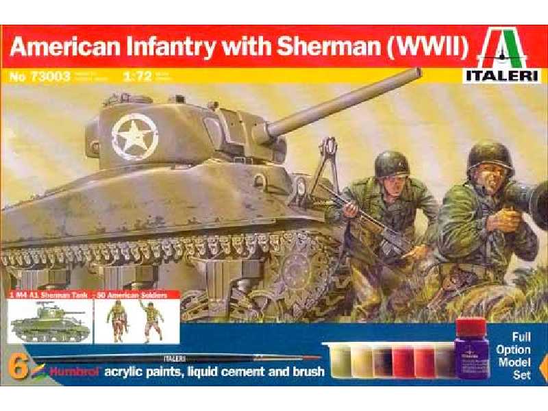 Amerykańska piechota i Sherman z farbami i klejem - zdjęcie 1 Amerykańska piechota i Sherman z farbami i klejem - zdjęcie 1