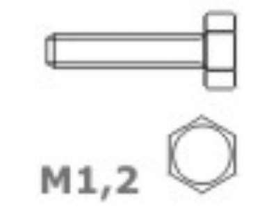 Śruby z łbem sześciokątnym M1,2 L: 3,0 D: 0,8 S: 2 - zdjęcie 1