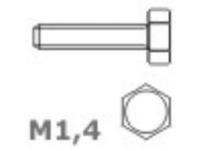 Śruby z łbem sześciokątnym M1,4 L: 8,0 D: 0,8 S: 2 - zdjęcie 1