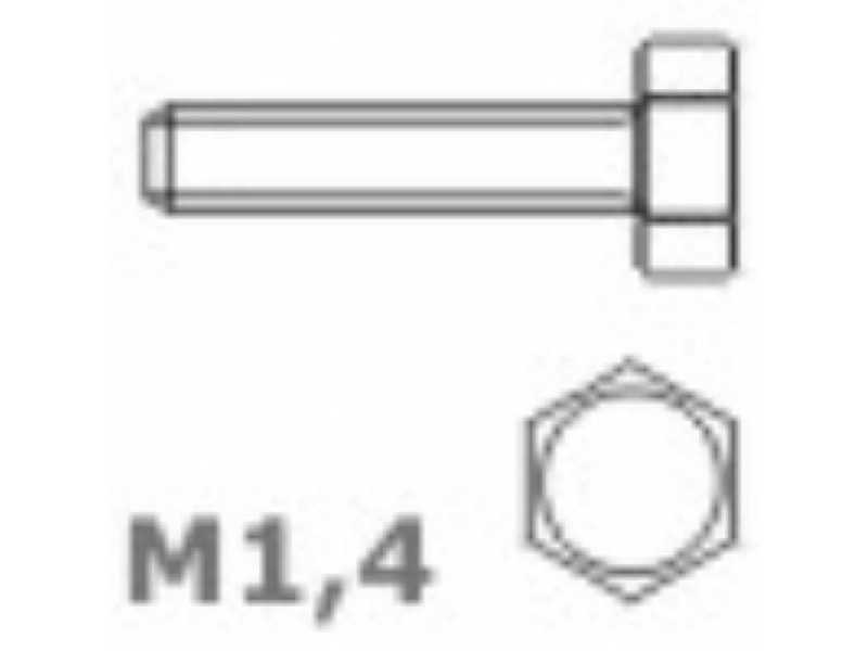 Śruby z łbem sześciokątnym M1,4 L: 10,0 D: 0,8 S: 2 - zdjęcie 1