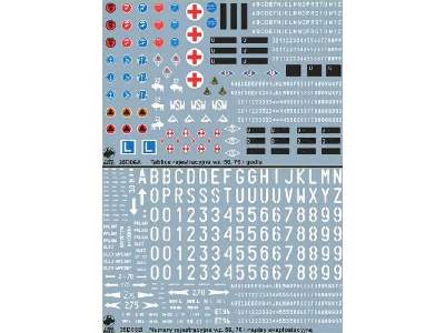 Tablice rejestracyjne wz.56 i 76, godła i napisy eksp. pojazdów  - zdjęcie 1