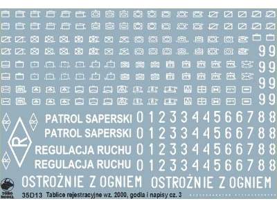 Tablice rejestracyjne wz.2000, godła i napisy eksp. pojazdów WP  - zdjęcie 1