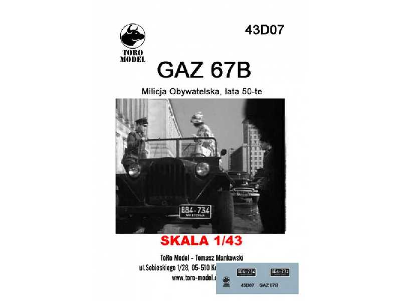 GAZ 67B - Milicja Obywatelska, lata 50-te - zdjęcie 1 GAZ 67B - Milicja Obywatelska, lata 50-te - zdjęcie 1