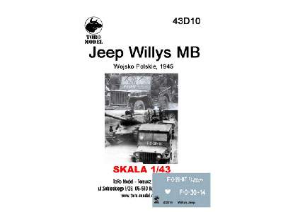 Jeep Willys MB - Wojsko Polskie ( numery do dwóch pojazdów ) - zdjęcie 1
