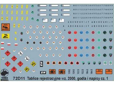 Tablice rejestracyjne wz.2000, godła i napisy eksp. pojazdów WP  - zdjęcie 1