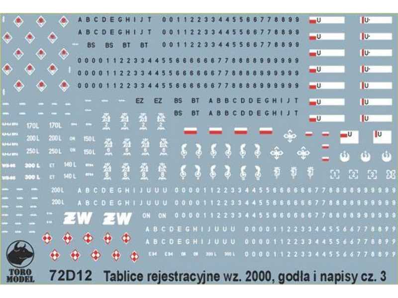 Tablice rejestracyjne wz.2000, godła i napisy eksp. pojazdów WP - zdjęcie 1 Tablice rejestracyjne wz.2000, godła i napisy eksp. pojazdów WP - zdjęcie 1