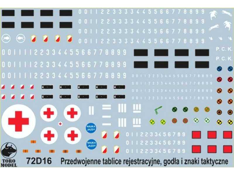 Przedwojenne tablice rejestracyjne, godła i napisy eksp. pojazd. - zdjęcie 1