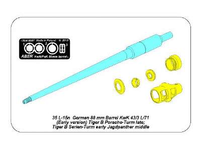 Lufa 88 mm Kwk 43/3 L/71 do TigerII -wieża Porshe- Jagpanter  - zdjęcie 6