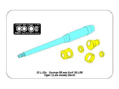 Lufa 88mm KwK36/L56 do czołgu Tiger I, Ausf.E z hamulcem późna - zdjęcie 5