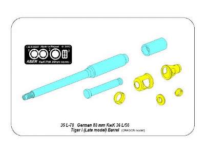 Lufa 88mm KwK36/L56 do czołgu Tiger I, Ausf.E z hamulcem  - zdjęcie 7