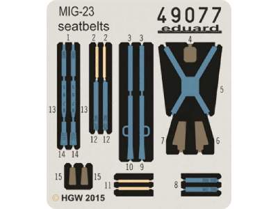 MiG-23 seatbelts FABRIC 1/48 - Trumpeter - zdjęcie 1